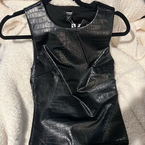 Leather body contour bodysuit from Express